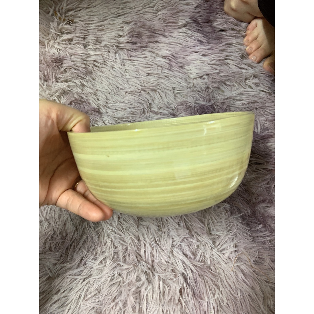 Bát Tre Ngâm Tay Làm Nail - Bát Ngâm Tay Bằng Tre Tự Nhiên Tráng Bóng