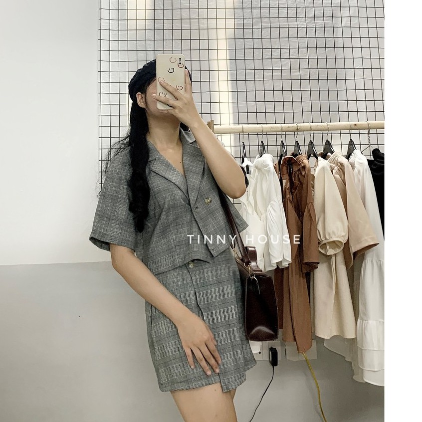 Set áo vest croptop mix chân váy siêu xinh (Ảnh thật) | BigBuy360 - bigbuy360.vn