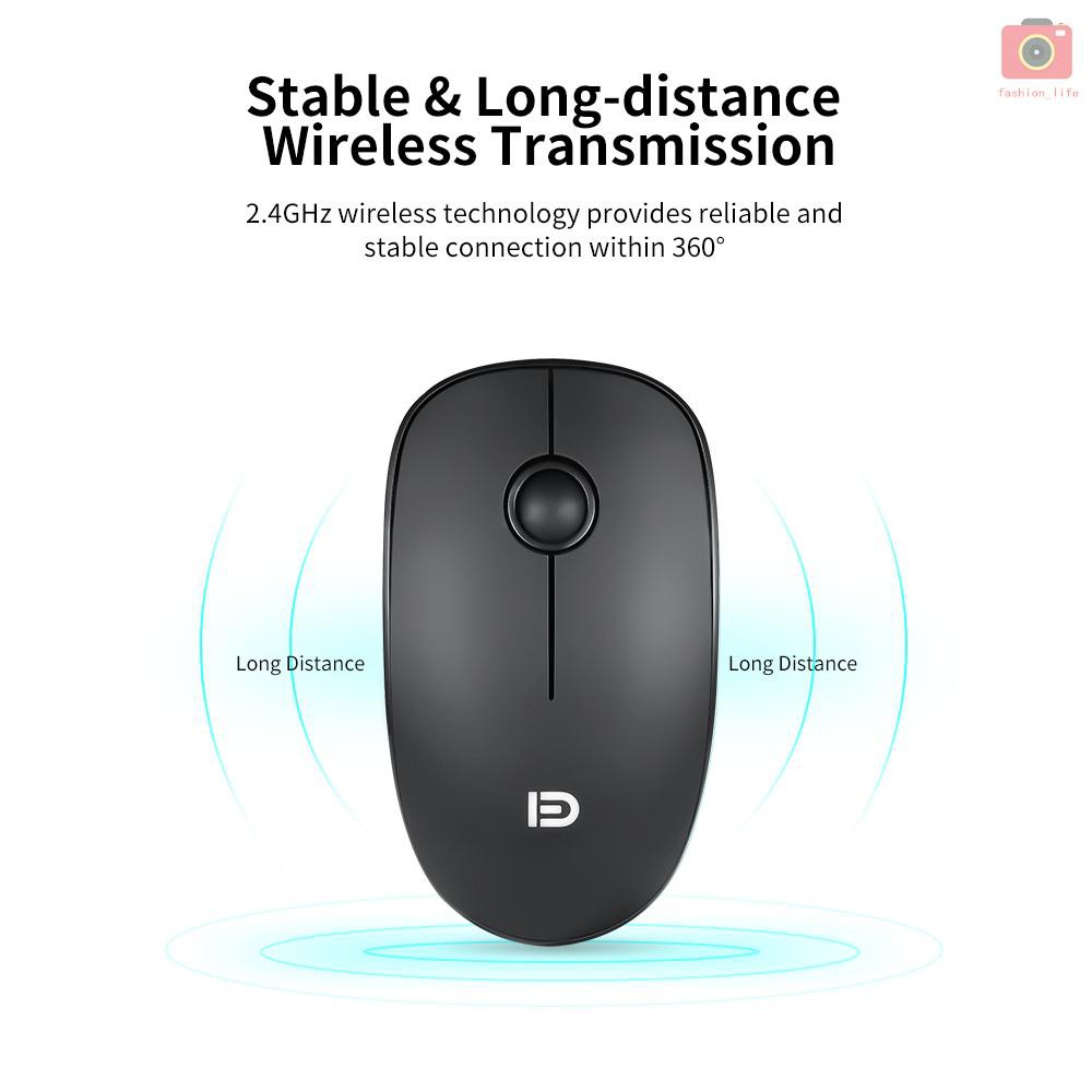 Chuột Quang Không Dây Fd V8 2.4g Siêu Mỏng Tiện Dụng Cho Laptop