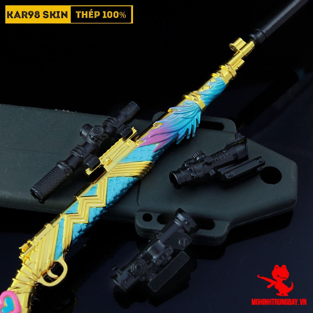 Mô Hình PUBG Kar98 Skin Rồng Biển Tặng Kèm 3 Scope Và Kệ Trưng Bày 19cm