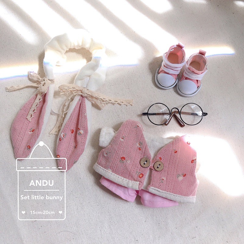 Set Chery , Set Miu Miu, Set  Little Bunny , outfit quần áo cho doll 15-20cm-idv