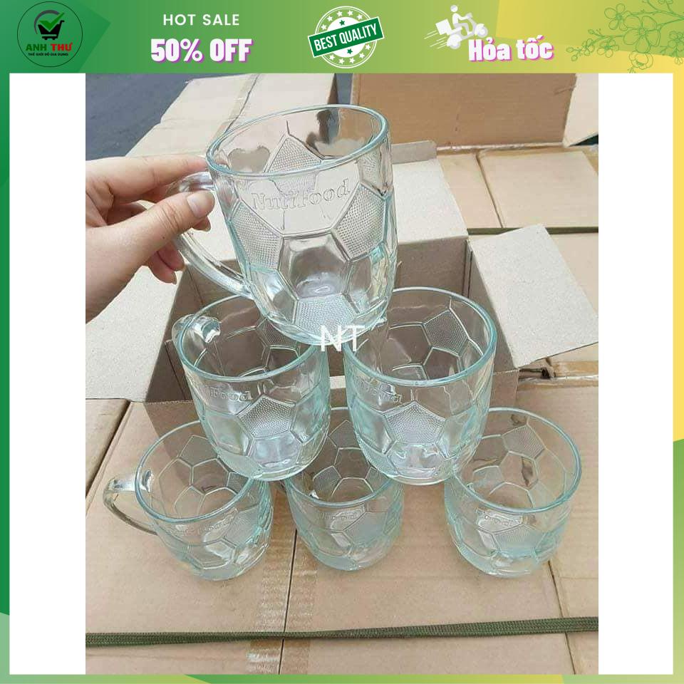 Combo 6 ly thủy tinh uống nước - 6 cốc uống nước giá rẻ cho gia đình dung tích 375ml
