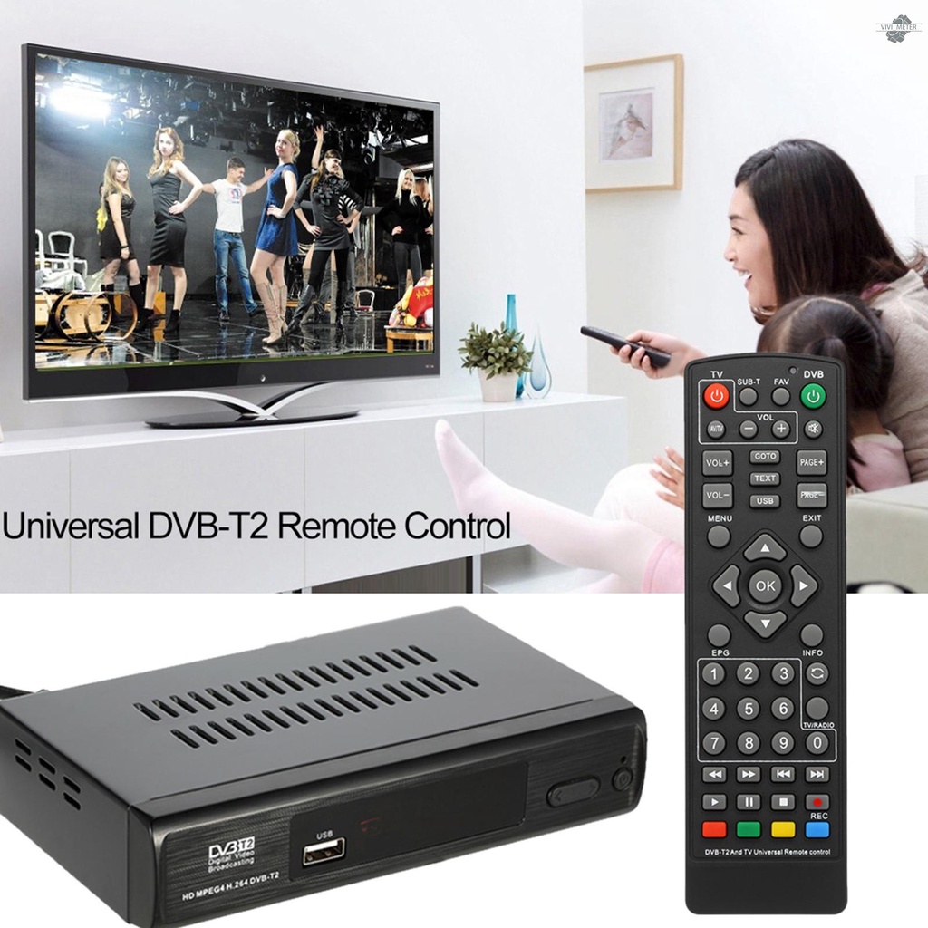 Điều Khiển Từ Xa Dvb-T2 Cho Tv Box Hdtv Smart Tv Đen