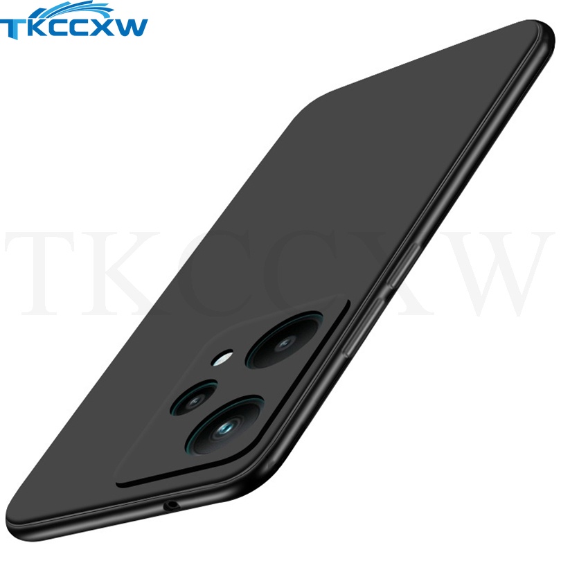 Ốp Điện Thoại Silicon Mềm Nhám Màu Đen Siêu Mỏng Cho Realme 8i 9i Q3S Q3t C35 9 Pro+ GT2 GT Neo 3 2 2T V25 Narzo 50