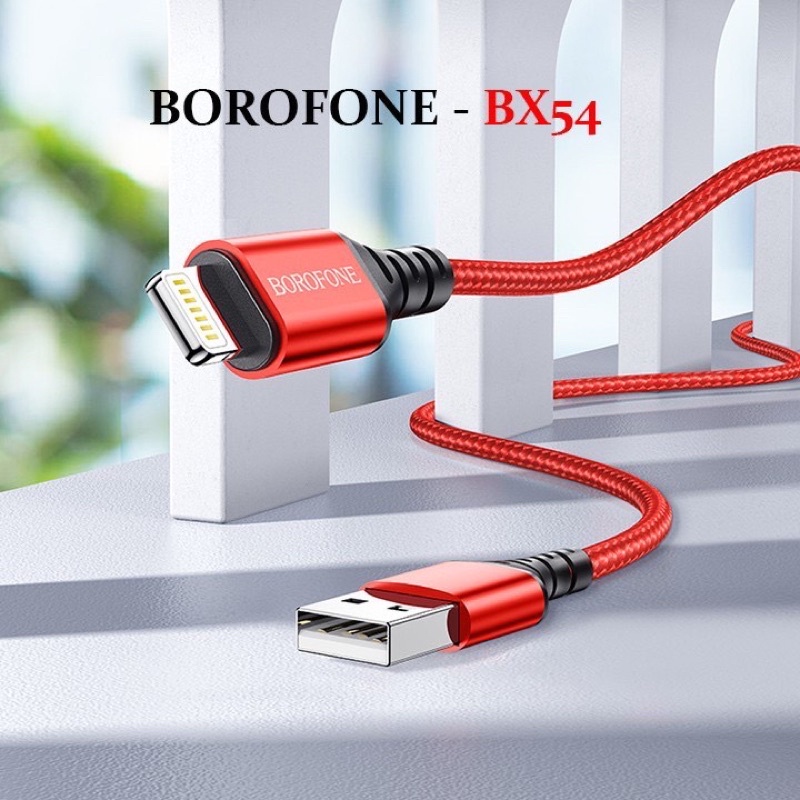 Dây Sạc Iphone Borofone BX54💎CHÍNH HÃNG-BẢO HÀNH💎Cáp Sạc Nhanh Dây Dù, Chống Gãy Cho Iphone/ Android Dài 1M -