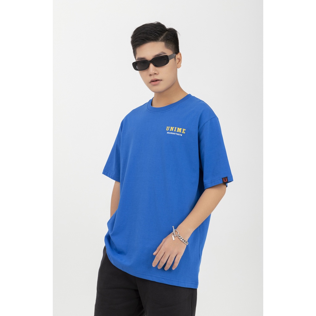 ÁO THUN NAM/NỮ UNIME BASIC LOGO - XANH DƯƠNG