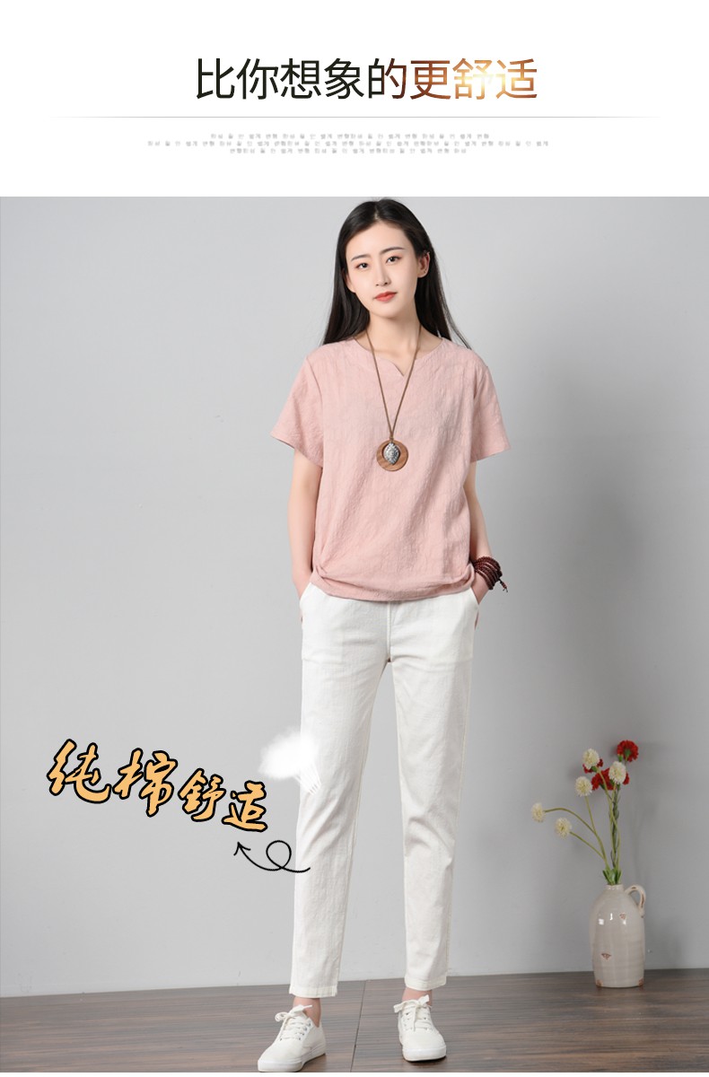 Quần dài chất liệu vải lanh chất liệu cotton mỏng ống đứng thời trang trẻ trung