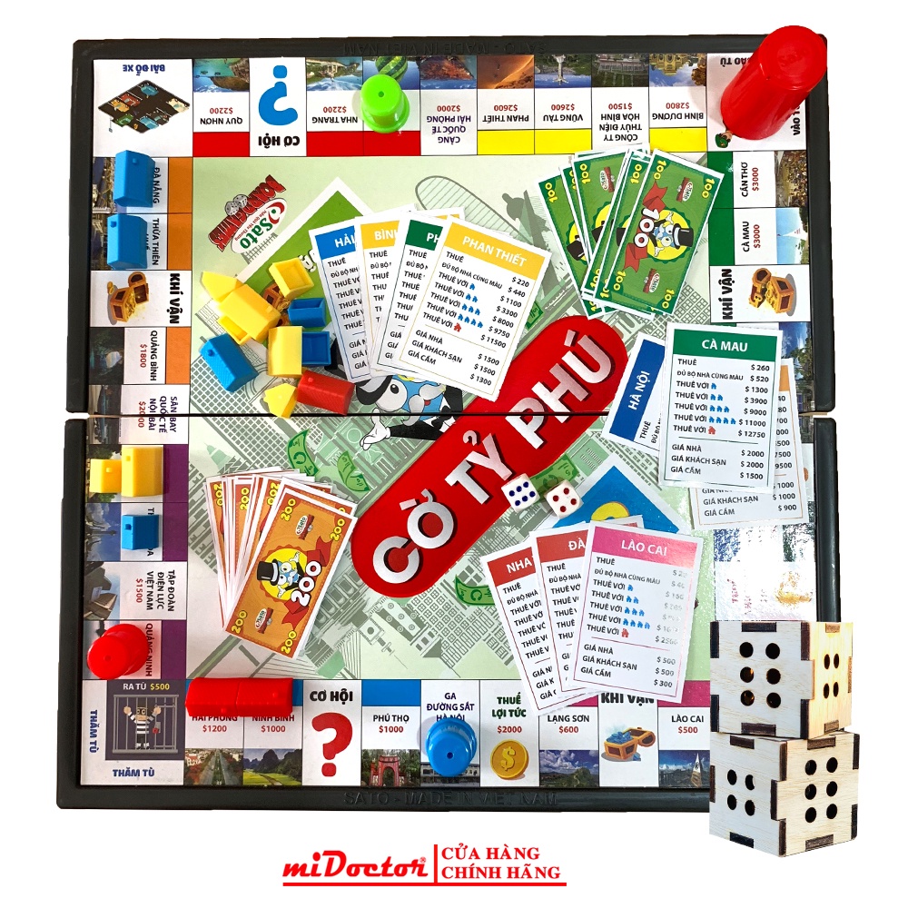 Cờ Tỷ Phú Monopoly Vui Nhộn Cao Cấp, An Toàn Cỡ Cực Đại 42x42, Hàng Chính Hãng