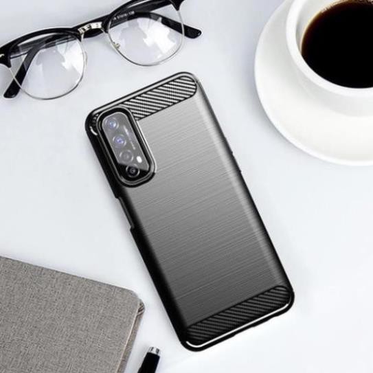 Ốp lưng dẻo Oppo Realme 7 vân sợi cacbon chống sốc, chống vân tay Rugger Amor