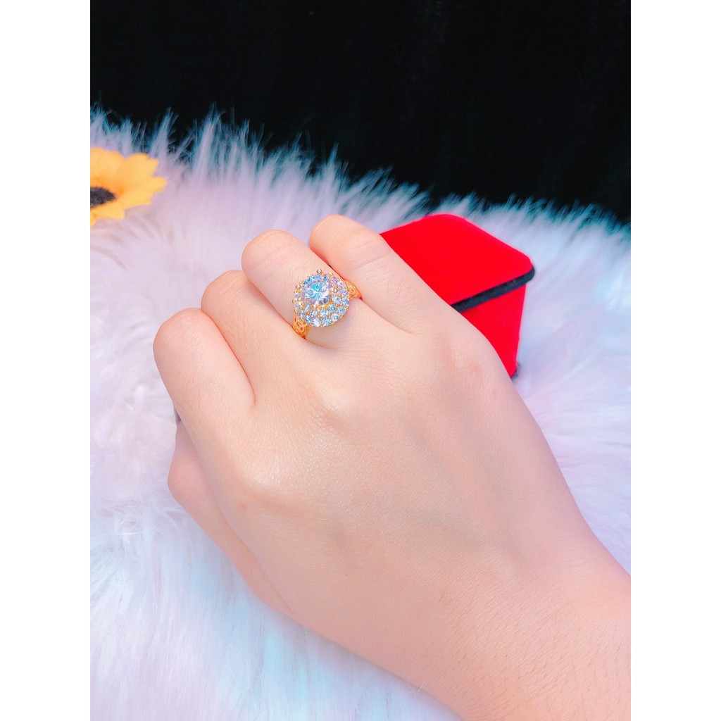 Nhẫn nữ thời trang kim tiền mạ vàng 18k 💎𝑭𝑹𝑬𝑬𝑺𝑯𝑰𝑷 💎 đính đá cao sang trọng