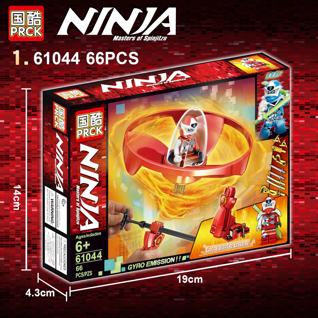 Đồ chơi lắp ráp non lego Ninjago con quay lốc xoáy season 12 phần PRCK 61044 Ninja Kai Cole Lloyd Jay Nya trọn bộ