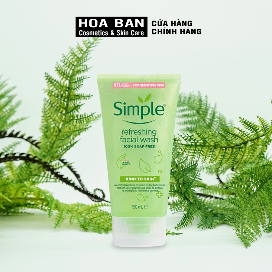 Sữa rửa mặt Simple giúp da sạch thoáng Refreshing Facial Wash Simple không chứa xà phòng 150ml | BigBuy360 - bigbuy360.vn