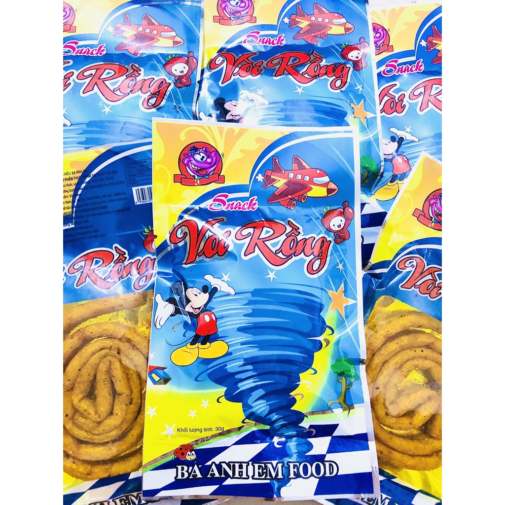 Combo 10 gói snack vòi rồng cay cay gói 30g, đồ ăn vặt tuổi thơ