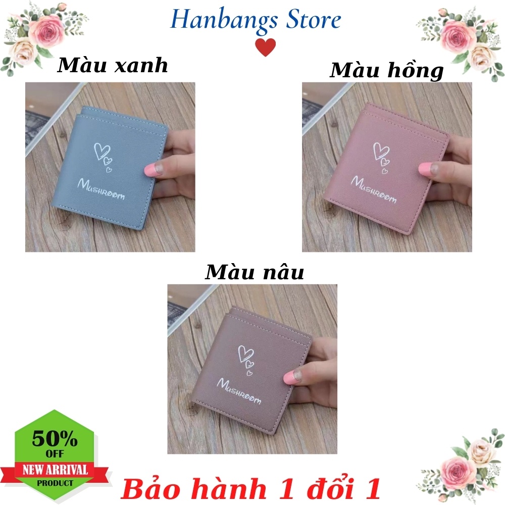 Ví nữ ngắn đẹp cầm tay mini nhỏ gọn bỏ túi nhiều ngăn dễ thương HANBANGS STORE 15