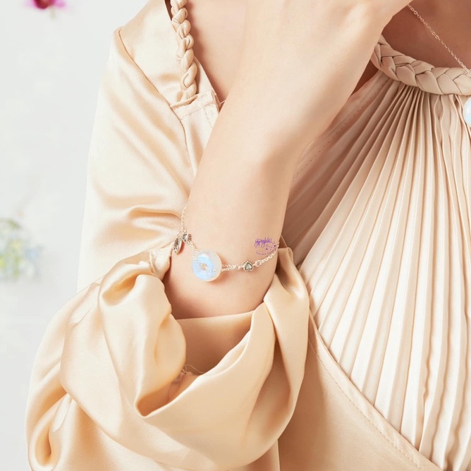 Vòng Tay Đồng Điếu Đá Ánh Trăng (Moonstone) Thiên Nhiên Măn Mắn Tiền Tài SP003871 Gypsy.lala
