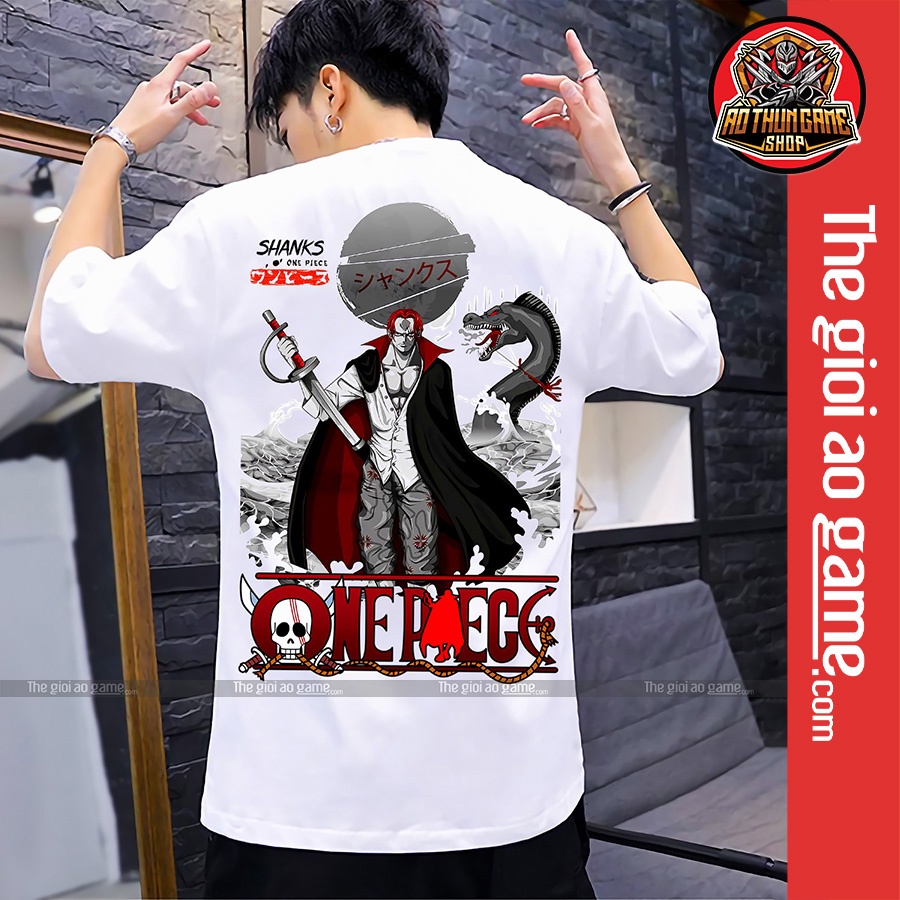 Áo one piece Shanks nam nữ Áo thun one piece Shanks trắng đen form rộng unisex cotton co giãn thoáng mát TGAG 01