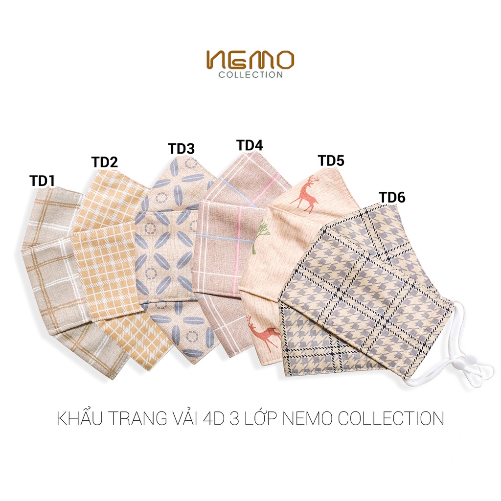 Khẩu Trang Vải 4D Nemo Handmade, Chống Nắng, Lọc Khuẩn, Thoáng Khí Không Gây Mụn, Nam Nữ đều sử dụng được - KTMHG