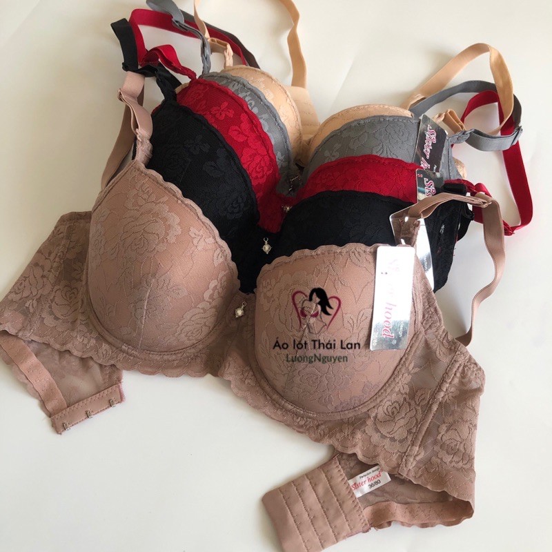 Áo ngực bigsize có gọng mút mỏng cup C Thái lan sister hood 2417 quả to chống xệ vải ren size 36 đến size 42