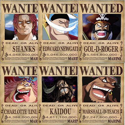 Lệnh truy nã nhân vật Onepiece wanted poster size A5 14x20cm