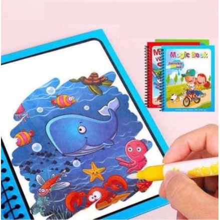Tranh Tô Màu Nước Ma Thuật Tự Xóa, Tập Tô Thần Kỳ, Magic Water Book Cho Bé Nhiều Chủ Đề Momokids