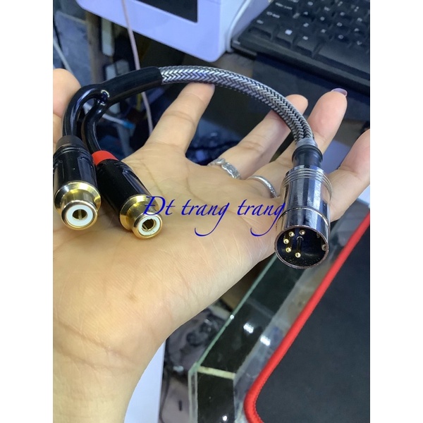 Dây midi5 chân ra 2 av âm 20 cm và 2 jack loa din dẹt tròn