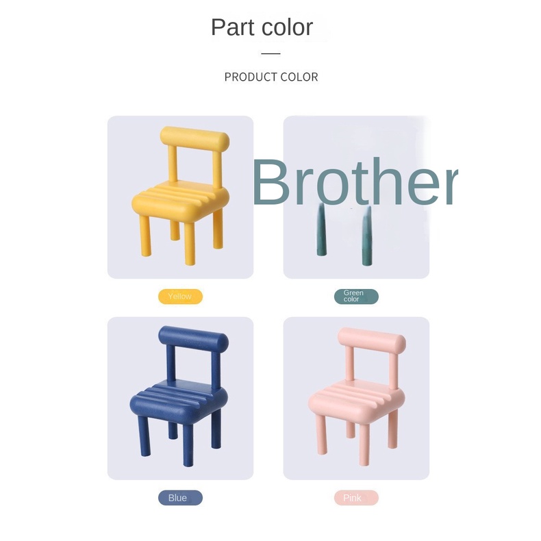 Ghế Đẩu Mini Để Bàn Kiêm Giá Đỡ Điện Thoại Họa Tiết Hoạt Hình Đơn Giản Sáng Tạo