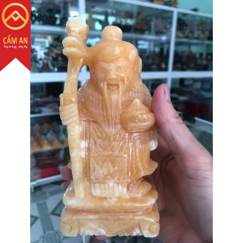 Bộ tượng Phúc Lộc Thọ đá phong thủy, cao 20cm, đá ngọc hoàng long- Đá phong thủy Cẩm An.