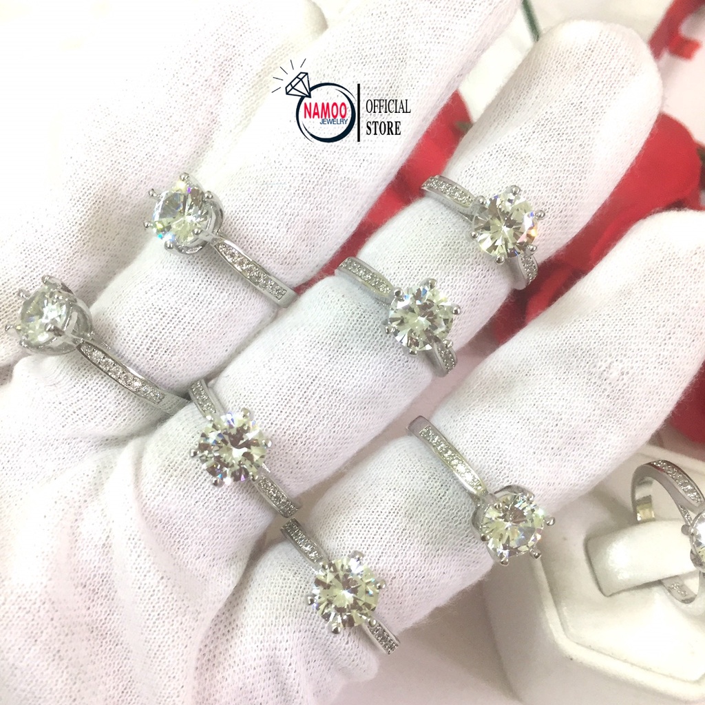 Nhẫn Nữ Đính Đá Mạ Bạc N027 Đeo Hàng Ngày không kiêng nước Namoo Jewelry