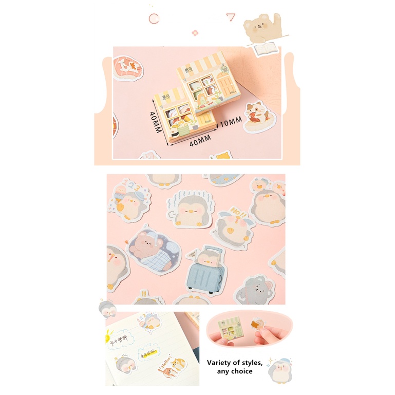 Bộ 45 miếng dán hình ngôi nhà đáng yêu dùng trang trí sổ tay