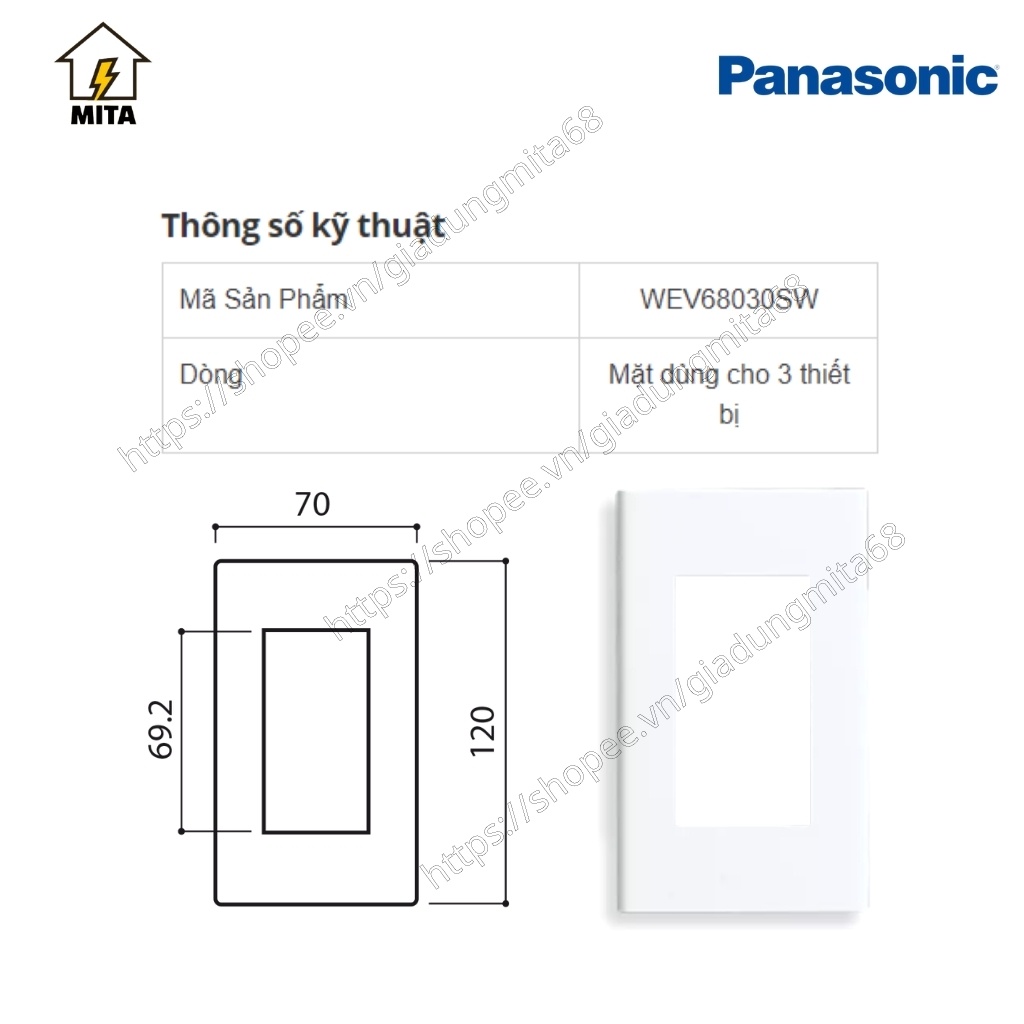 Mặt 1,2,3,4 Panasonic Wide - Thiết bị điện Panasonic - MITA