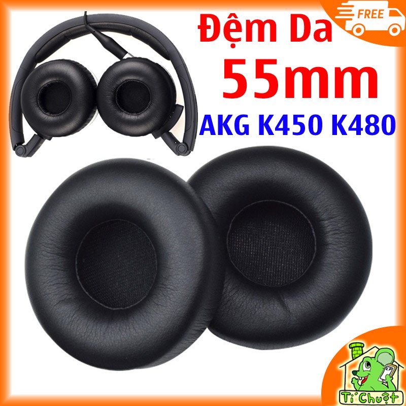 [1 Cặp] Đệm Mút Da Tai Nghe Tròn 55mm 5.5cm Headphones Chụp Tai