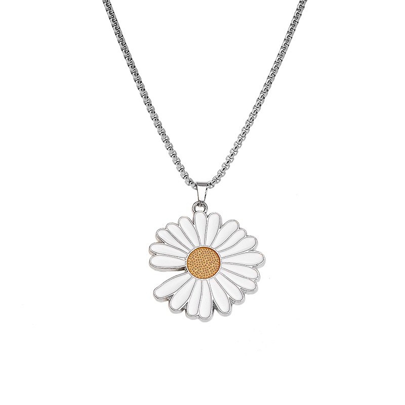 Vòng cổ Mặt Hoa Cúc Bằng Thép Titan Thời Trang
