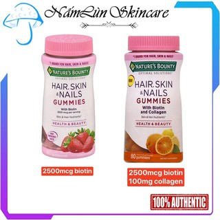 Kẹo dẻo nuôi dưỡng da ,tóc Nature’s Bounty Hair Skin & Nails Gummies bổ sung Biotin + Collagen