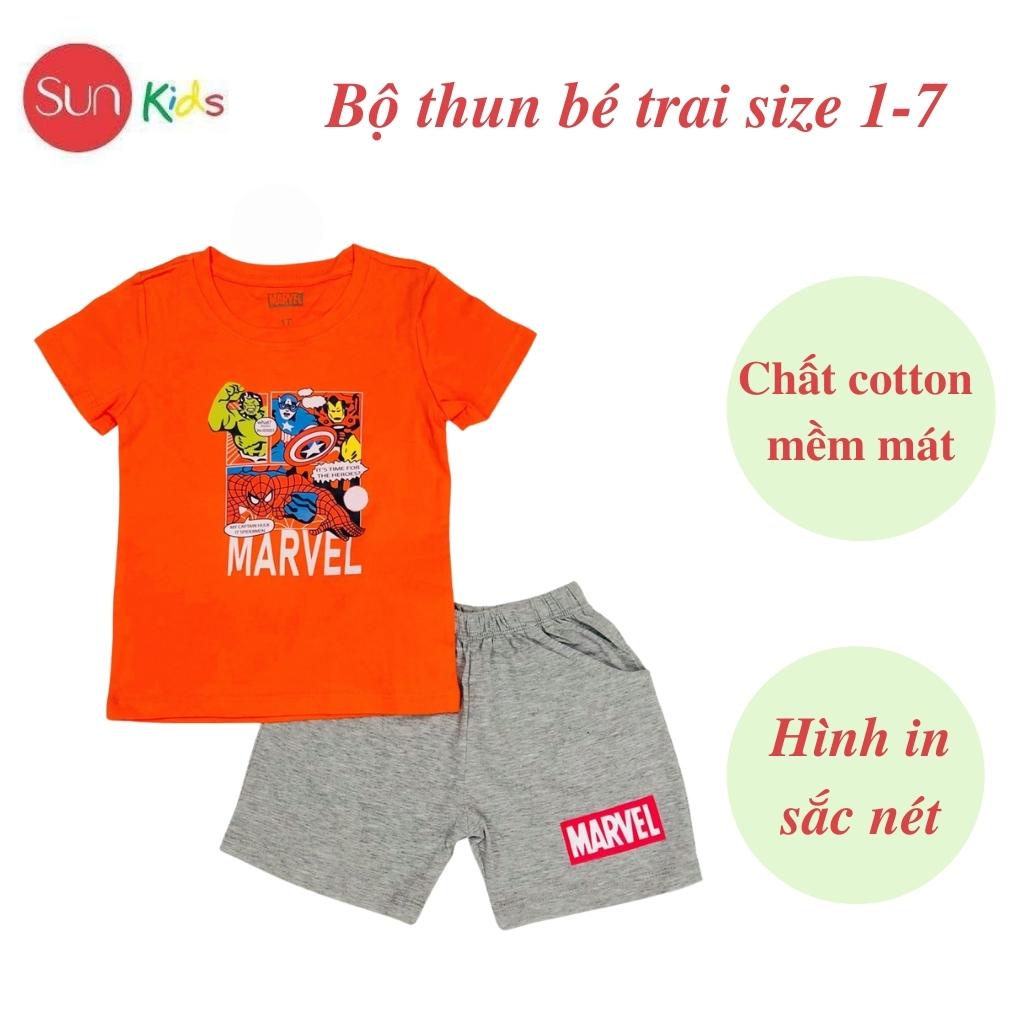 Đồ bộ bé trai, đồ bộ trẻ em chất thun cotton, size 1-7 tuổi, có nhiều màu - SUNKIDS
