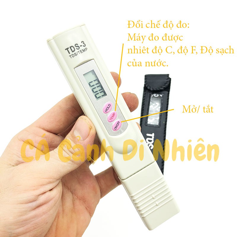 Thiết bị đo, bút đo TDS-3 đo độ sạch của nước cho hồ tép thủy sinh KHÔNG kèm bao da