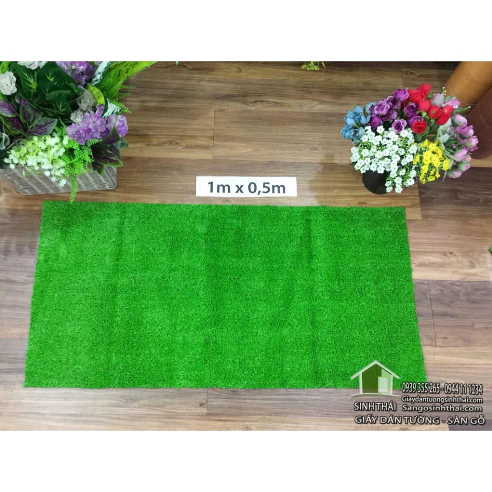 Tấm cỏ nhựa nhân tạo cao 1cm - kích thước 1m x 50cm [ BÁN THEO TẤM ]