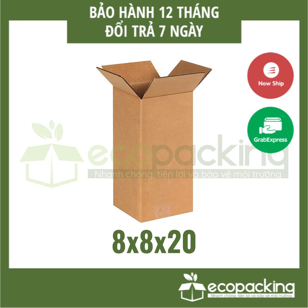 [XẢ KHO] Combo 25 thùng giấy carton size 8x8x20 cm để đóng gói giao hàng