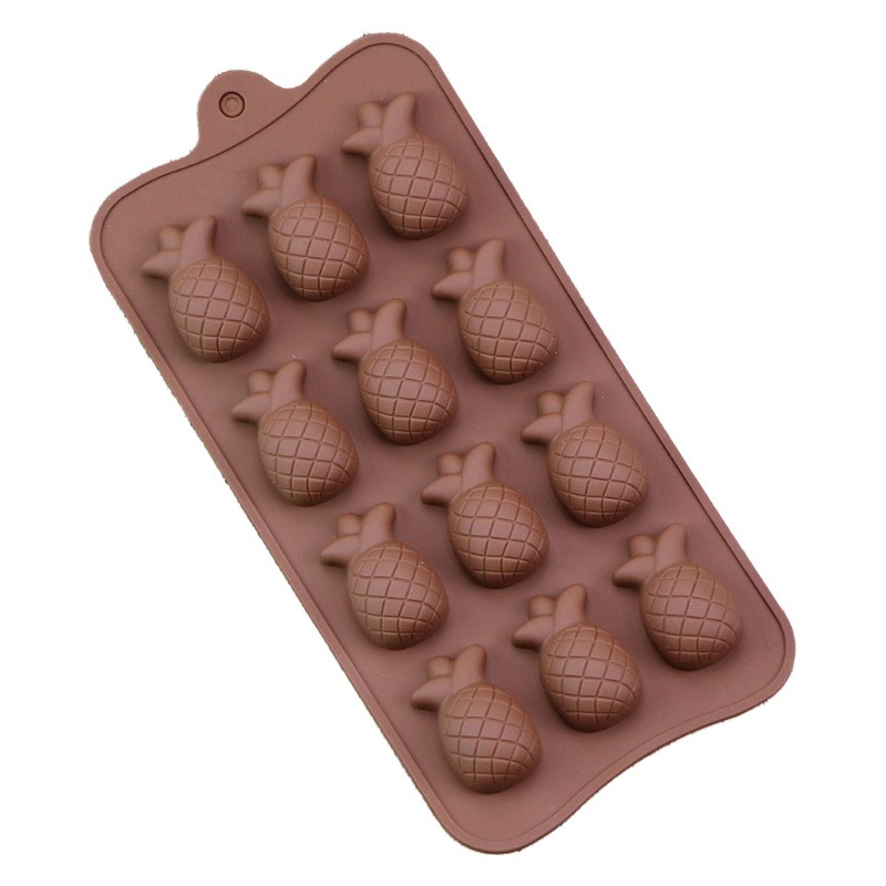 Khuôn Silicon Làm Bánh 12 Ngăn Hình Trái Dứa 3d