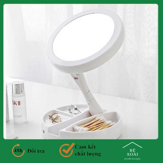 Gương LED trang điểm để bàn gấp gọn thoải mái