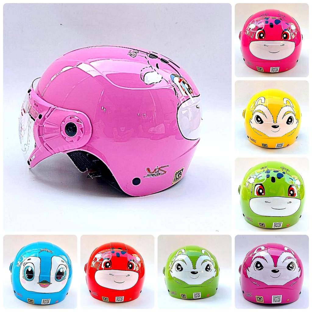 Mũ bảo hiểm cho bé hình động vật ViVi có kính - siêu xinh - Dành cho bé từ 5 đến 12 tuổi - V&amp;S Helmet