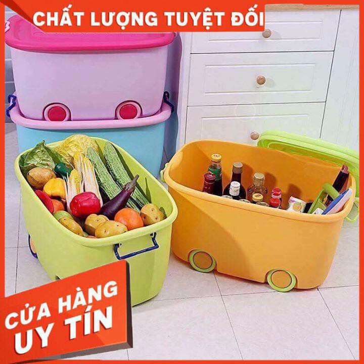 [XẢ KHO+FREE SHIP] Thùng nhựa có nắp, bánh xe đụng đồ dùng, đồ choi cho bé cho mẹ