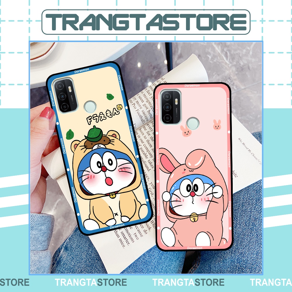 Ốp Oppo A53 in hình cặp đôi doremon, hổ, khủng long dễ thương