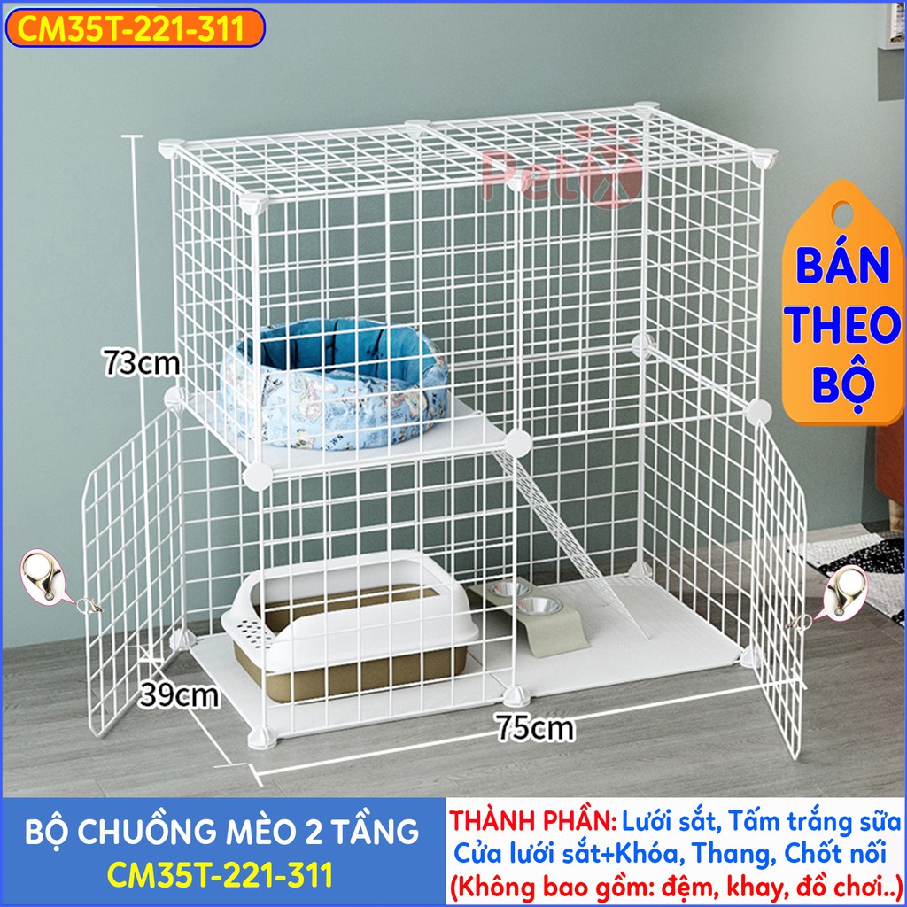 Chuồng mèo 2 tầng lưới sắt lắp ghép đa năng cho thú cưng thỏ, sóc bọ ú chọn mẫu theo phân loại