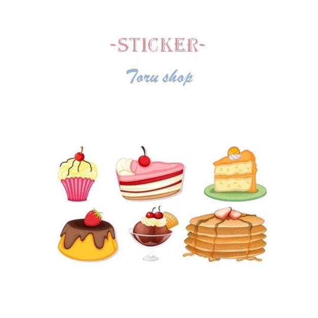 SET 10/20/30/40/50 TẤM STICKER ĐỒ ĂN
