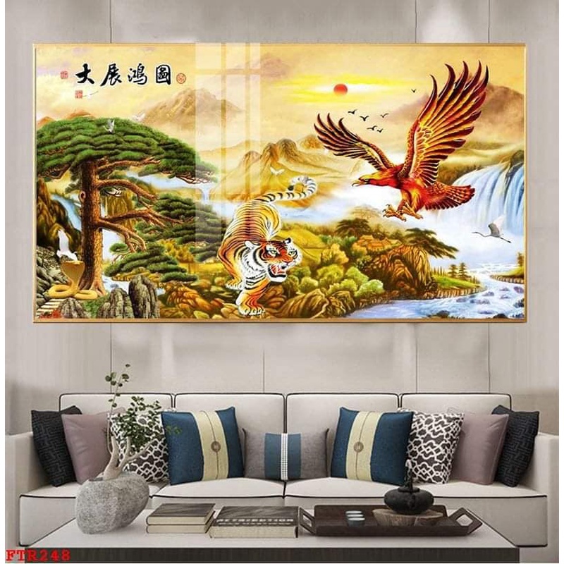Tranh tráng gương mãnh hổ- đại bàng,dành cho người tuổi Dần,người có tính cách mạnh mẽ.