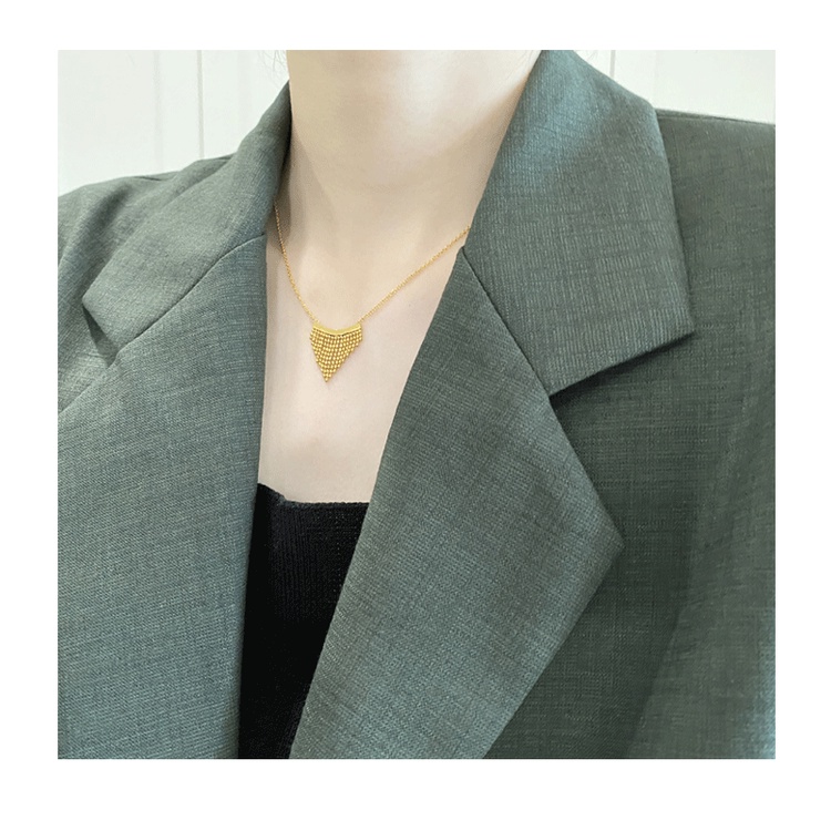 Dây chuyền titan dây bi tua rua (màu vàng) TT5597 - CAM KẾT KHÔNG BAY MÀU - BẢO HÀNH 12 THÁNG.