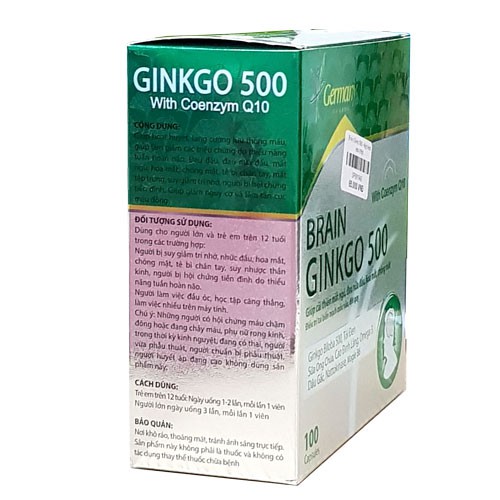 BRAIN Ginkgo 500-Giúp Hoạt Huyết, Tăng Cường Lưu Thông Máu