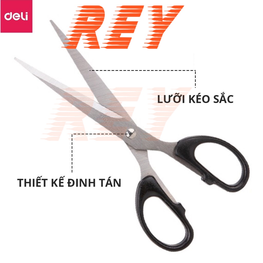 [Giao hỏa tốc] COMBO 2 cây kéo văn phòng Deli 6009 dài 180mm bằng thép