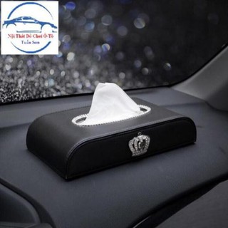 Hộp giấy bằng da đính đá để trên ô tô sang trọng DAD phong cách VIP Nhật Bản