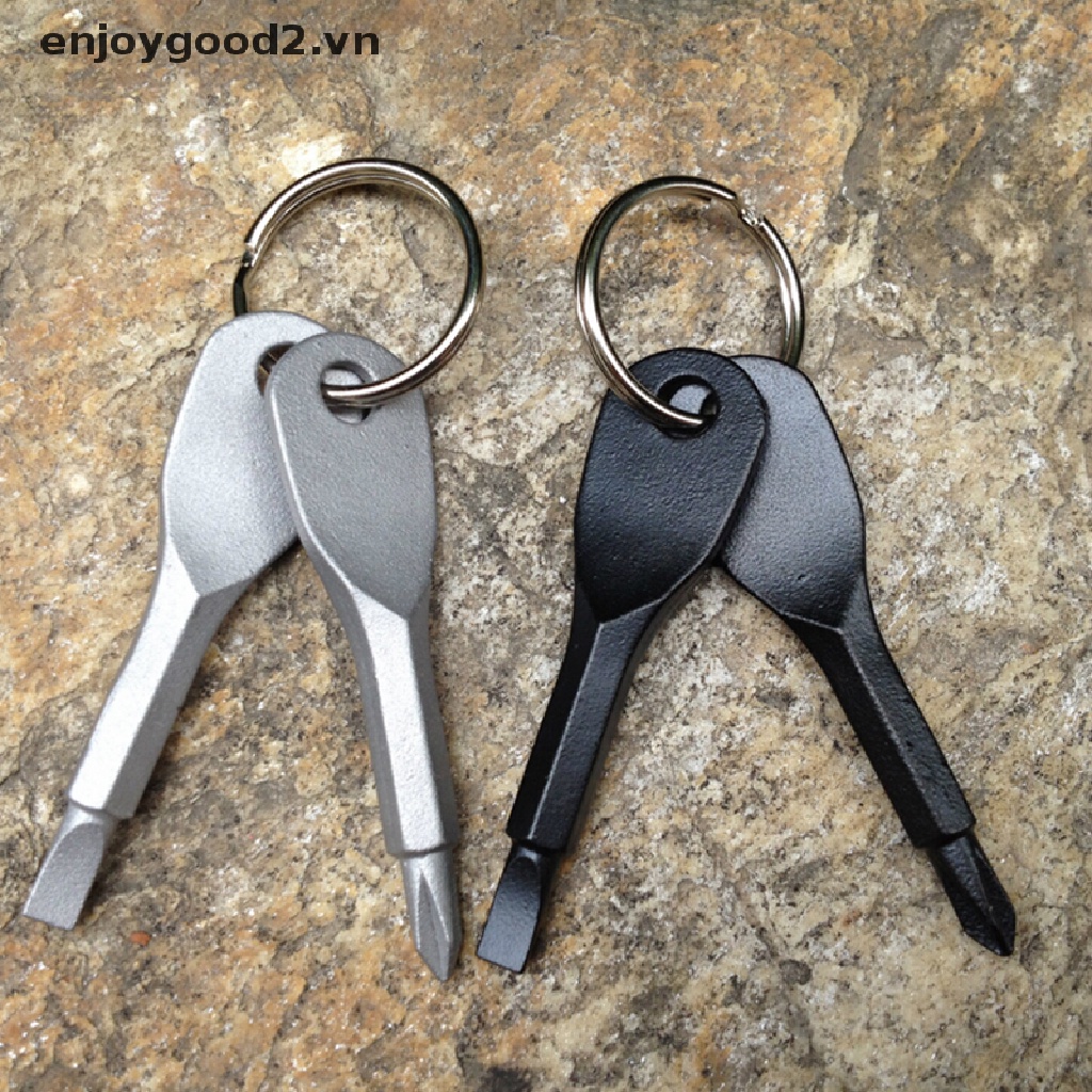 Bộ 2 chìa khóa bỏ túi bằng thép không gỉ EDC đa năng